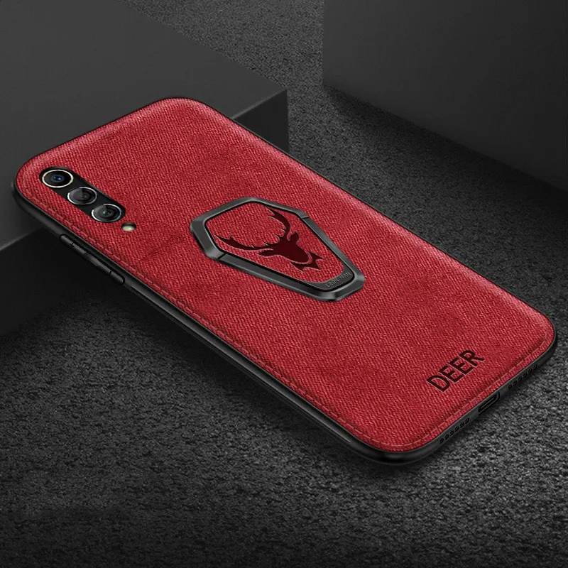 Red Магнитный чехол-держатель для huawei P30 Pro Lite Nova 5T 4e P20 3e 3 3i P Smart Plus Honor 8X 20i V20 чехол тканевый Автомобильный кронштейн - Цвет: Red