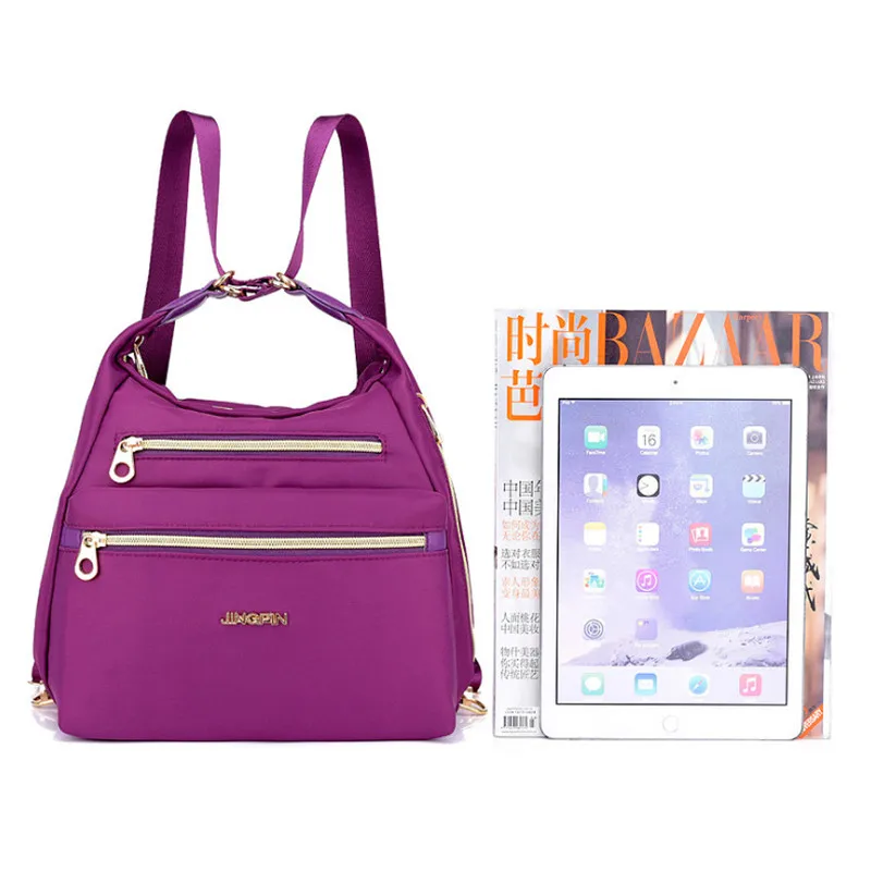 Твердые Узорчатая Ткань Сумка водонепроницаемая нейлоновая на молнии за