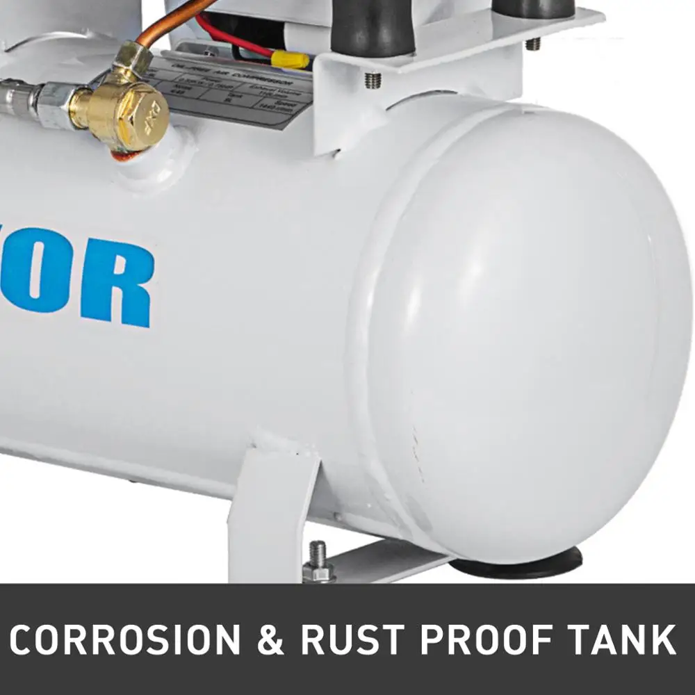 Безмасляный воздушный компрессор Whisper 9L бесшумный Манометр с отводом тепла| |