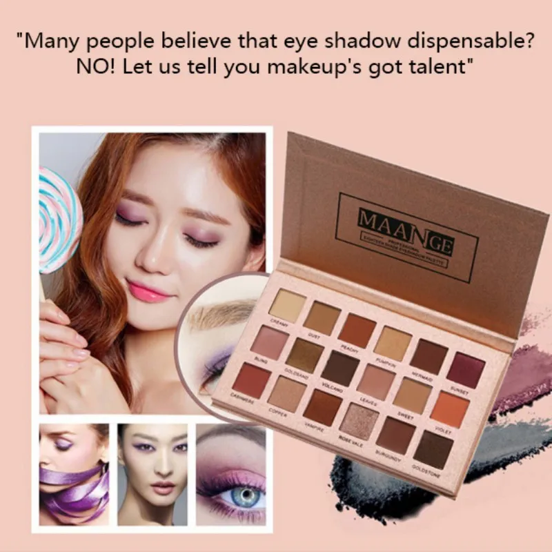 18 цветов мерцающие тени для век блестящие матовые Палитра с 6 кистями макияжа MKXJ |