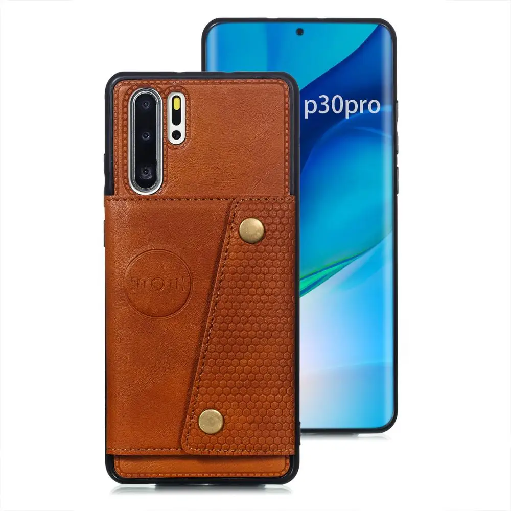 Чехол-бумажник для Huawei P30 Pro P20 Lite 2019 Mate 40 30 20 Honor 9X кожаный с отделением карт - купить