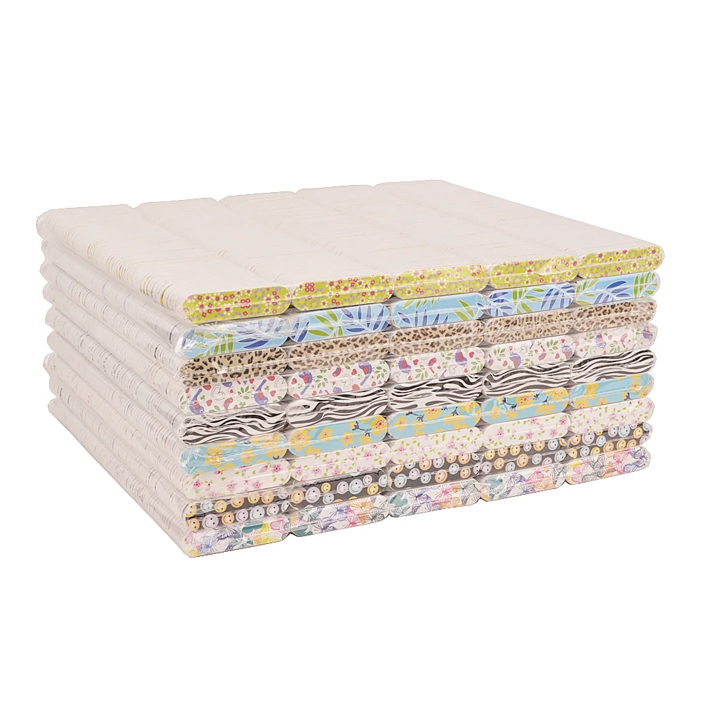 50 шт./партия двусторонние пилки для ногтей зернистость 150/150