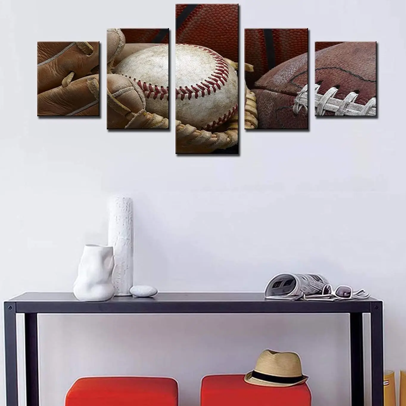 5 шт. декоративные настенные постеры с изображением Бейсбольного мяча для регби |