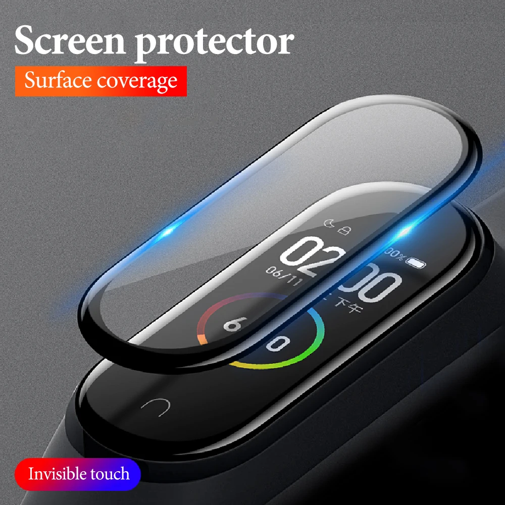

Защитная пленка на экран для браслета Xiaomi mi band 5 4, прозрачная Гидрогелевая 3d-пленка с полным покрытием, утолщенная безпузырьковая Защита от ...