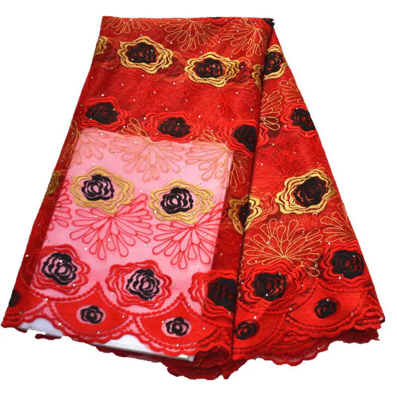 

2021 New Pink 5 yards of french lace fabric wedding dresses for women nigerian net lace african fabric