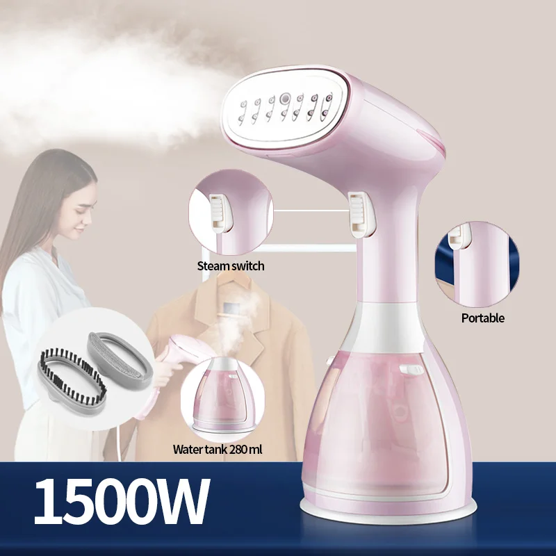 

290ml Handheld Steamer 1500W Powerful Garment Steamer Portable 15 Seconds Fast-Heat Steam Iron Ironing Machine for Home Travel