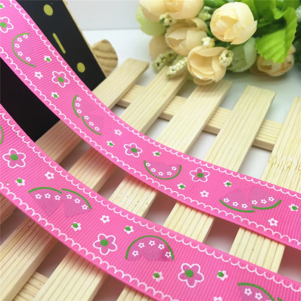 NEW DIY 5 Yard 1'' 25mm Watermelon Printed Grosgrain Ribbon Hair Bow Sewing | Дом и сад