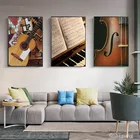 Постеры с изображением классической музыки, холст с изображением гитары на стене, художественные Декорации для гостиной, дома