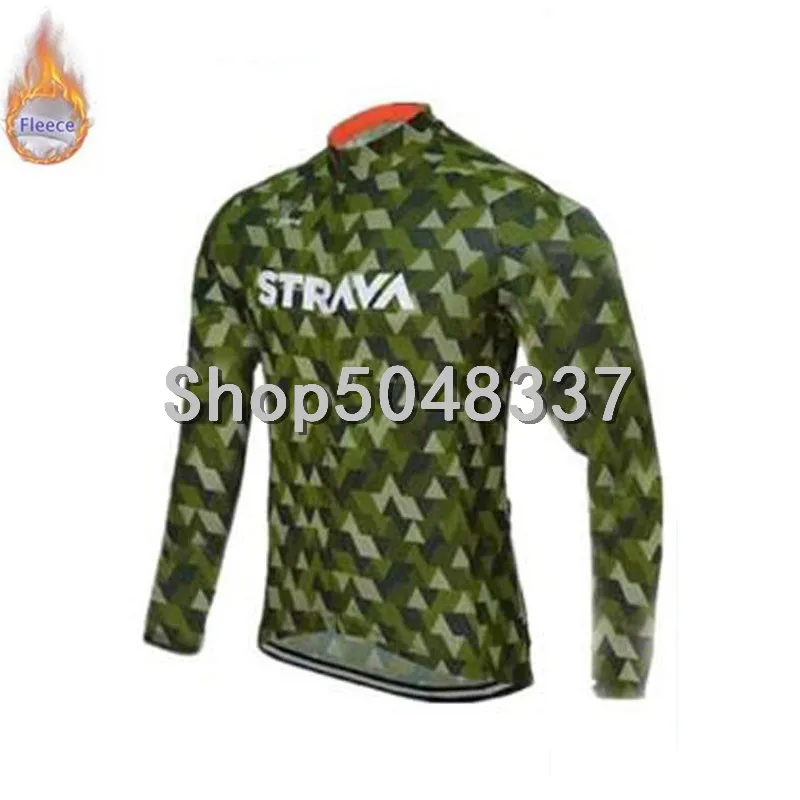 STRAVA для мужчин pro team велосипедная Одежда Зима Велоспорт Джерси термо флис с