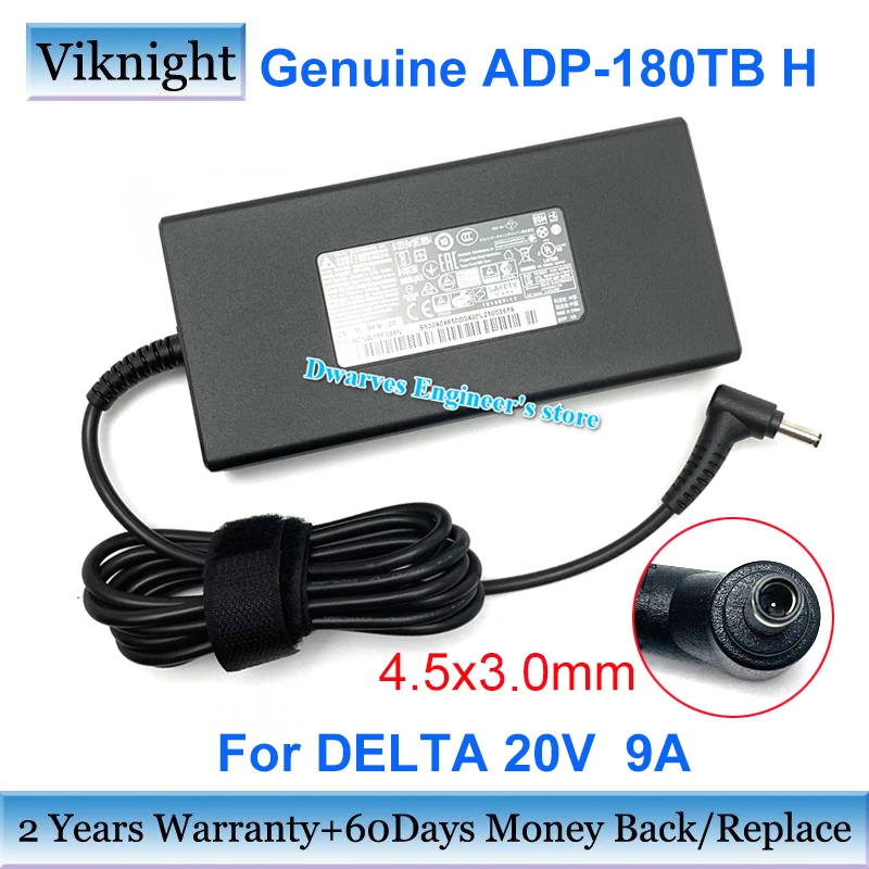 genuine delta 20v 9a adp 180tb h ac adapter for msi gaming laptop gf75 thin 10uek 068tw charger 4 5x2 8mm free global shipping
