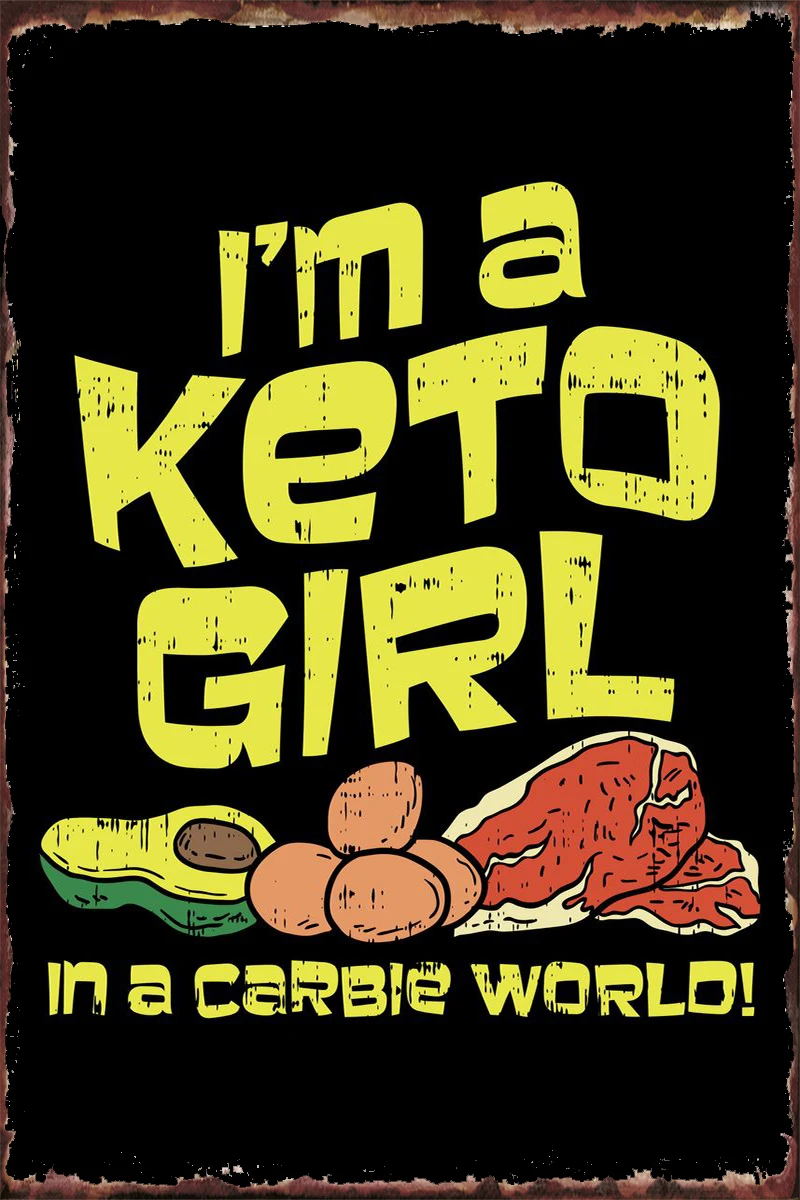 

Оловянная металлическая вывеска Im A Keto Girl, жестяные тарелки, декор для стен, комнатное Ретро винтажное украшение для творчества, клуба, мужск...