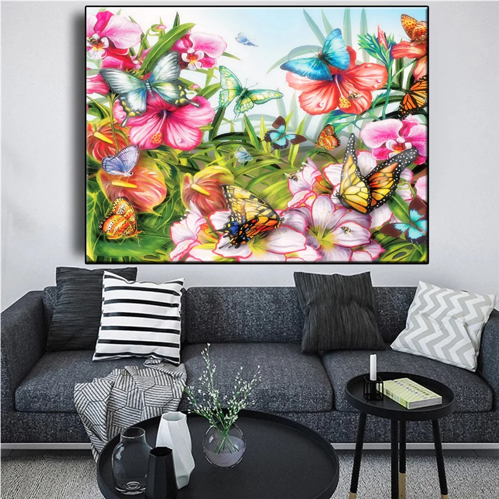 

DIY 5D Full Square round drill Diamond painting Painted abstract butterfly Diamond embroidery Cross stitch resin wall decor