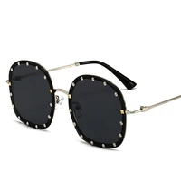 myt_0446 luxury square women sunglasses ladies fashion rivet sun glasses classic brand designer shades oculos de sol uv400