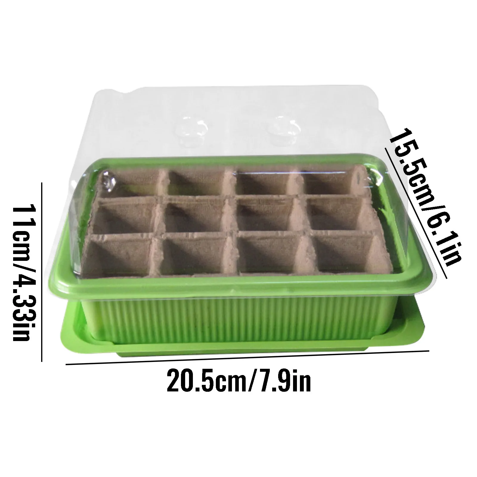 

Garden Nursery pot Seedling box 12 Cells Gardening Mini Breathable Lids Plastic Germination Box Nursery Pots Seeds Nursery Tray
