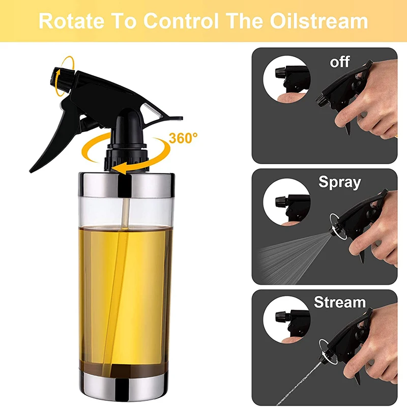 Olive Oil Sprayer for Cooking - 450Ml Dispenser Bottle Spray Mister -Adjustable Mist Nozzle Vinegar Spritzer |