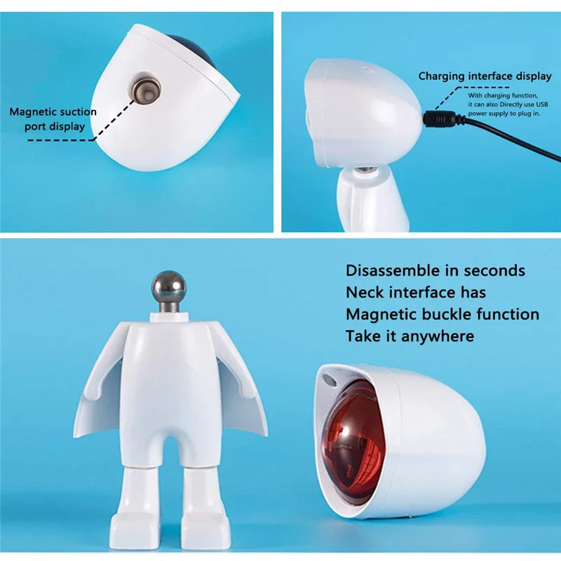 

Mini USB Robot Rainbow Sunset Projector Atmosphere Led Night Light Room Study Bedside Background Wall Home Decoration Table Lamp