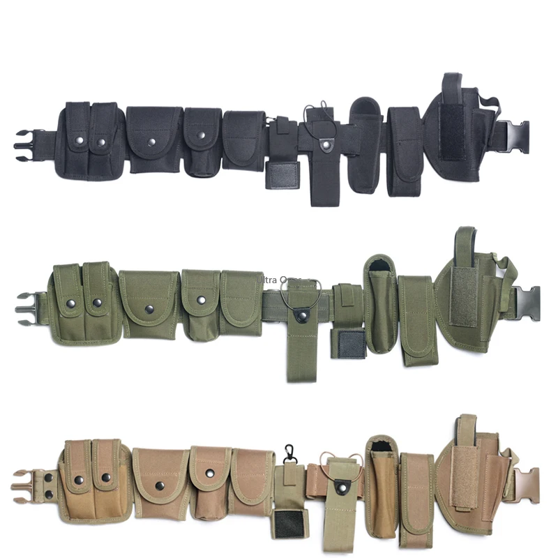 

10 in 1 Multifunctional Security Belts Tactical Military Training Shooting Combat Wargame Duty Utility Belts with Pouch Holster