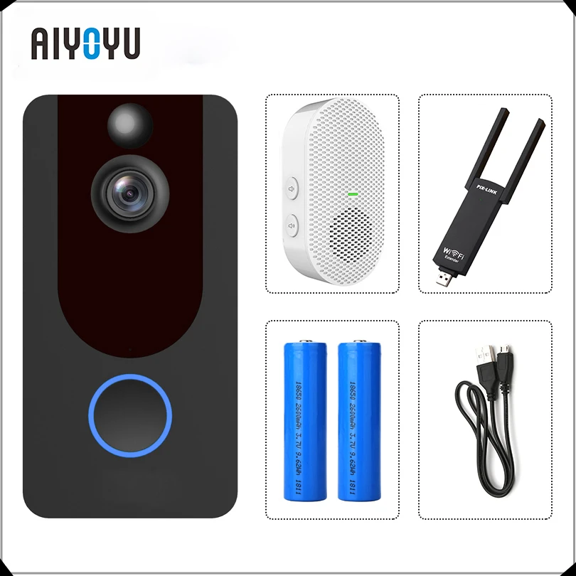 Умный дверной звонок V7 IP-камера 1080P для телефона квартир инфракрасная