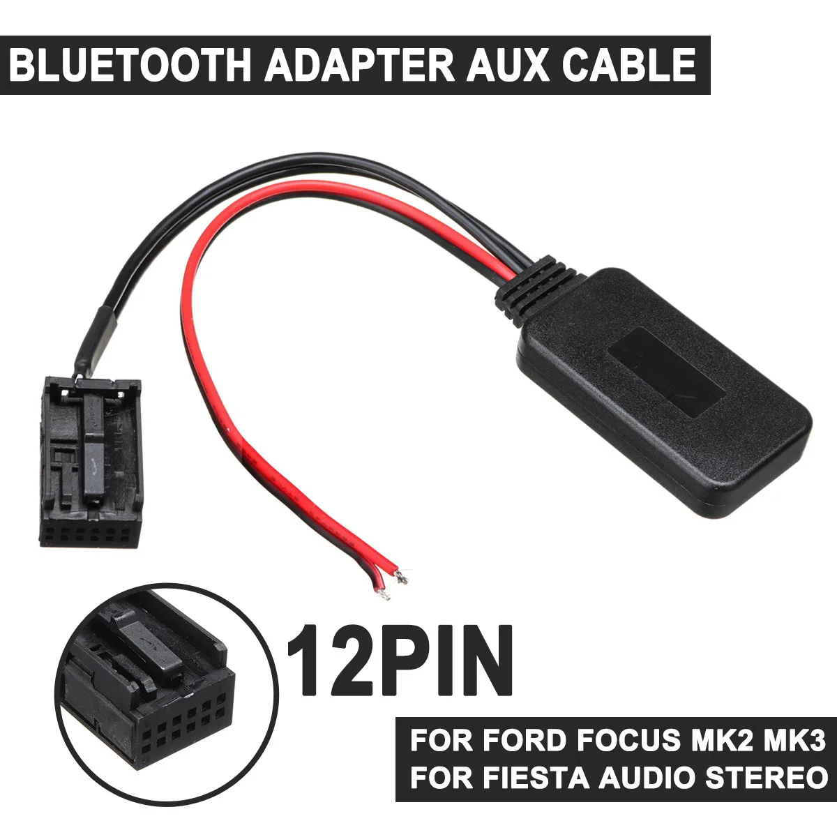 12Pin для Ford для Focus Mk2 MK3 для Fiesta задний порт Автомобильный bluetooth-адаптер беспроводной аудио стерео Aux кабель авто аксессуары 12 В