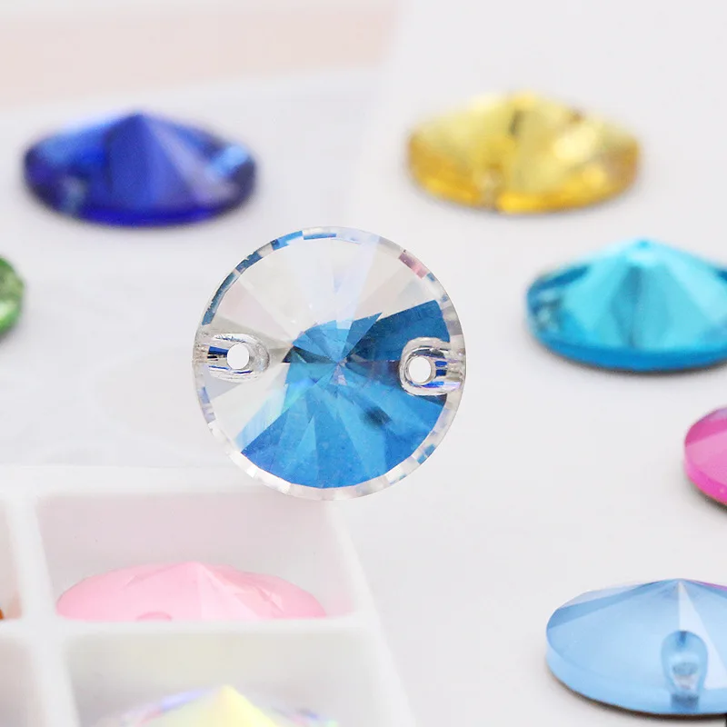 40 шт. 12 мм плоские круглые стразы из хрустального стекла воздушные Стразы шьют на