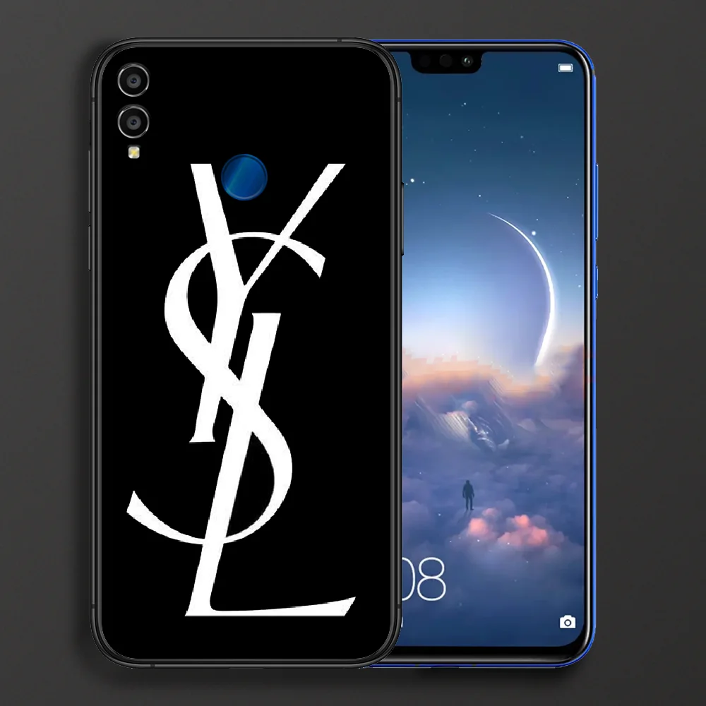 

Luxury Brand Y-YSLS Phone Case For Huawei Honor 6A 7A 7C 8 8A 8X 9 9X 10 10i 20 Lite Pro Play black Bumper Pretty Etui Tpu Shell