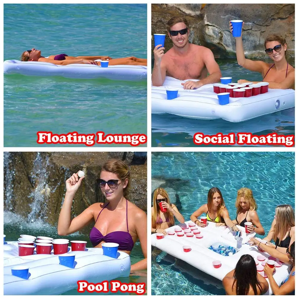 

Summer Party Bucket Cup Holder Inflatable Pool Float Beer Drink Cooler Table Bar Tray Cup Holder Beach Swimming Ring Accessories