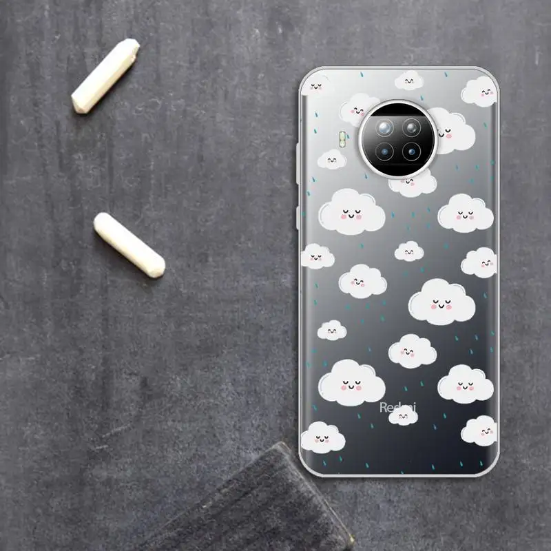 

Clouds pattern aesthetics Phone Case Transparent for Xiaomi Redmi note 10 t 8 9 pro lite 11