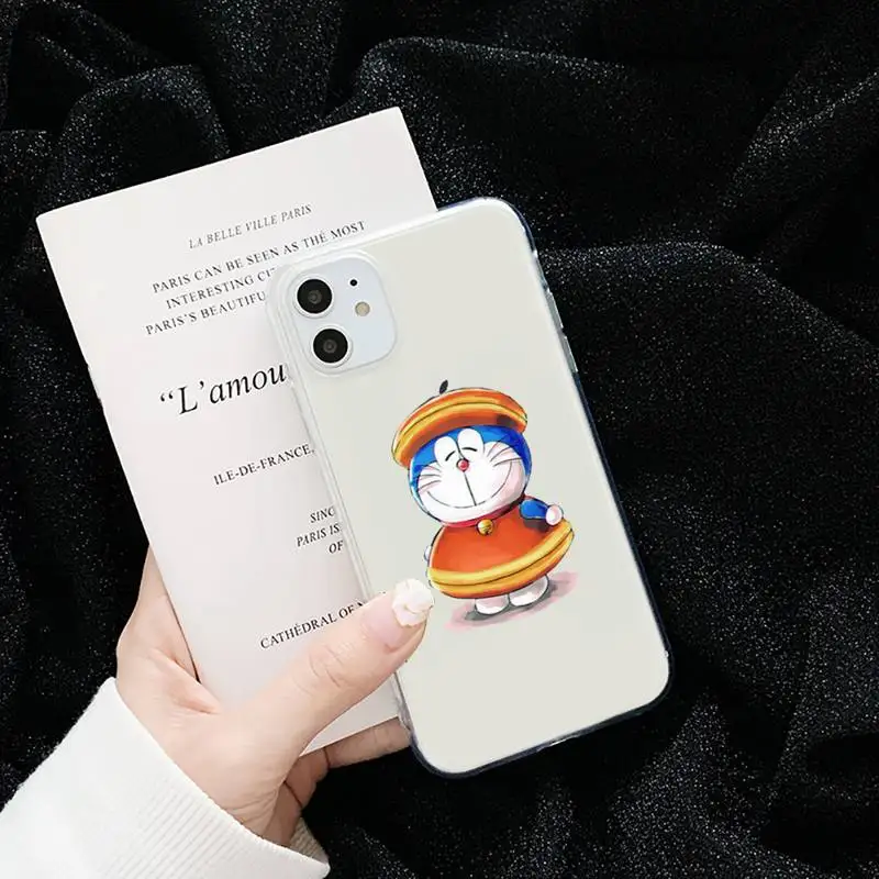 

doraemon funny cute character design Phone Case Transparent for iPhone 6 7 8 11 12 s mini pro X XS XR MAX Plus cover funda shell