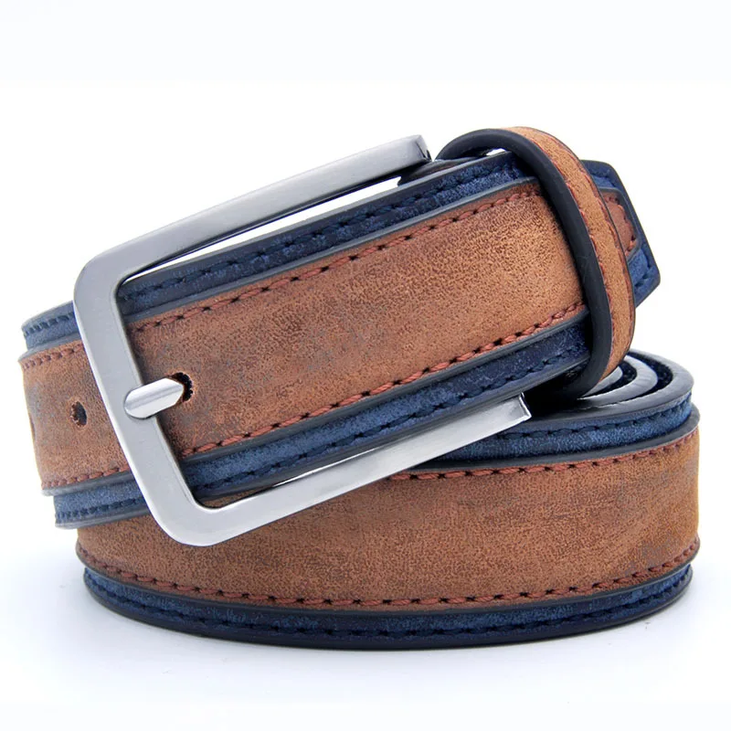 

New Men's Belts Pu Leather Pin Buckle Belt European and American Fashion Casual Belt PU Jeans Belt Work Business Luxury Brand