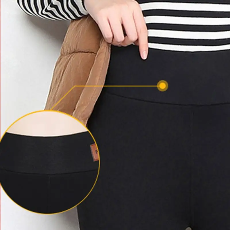 Новые женские зимние теплые брюки толстые плюшевые леггинсы с подкладкой из