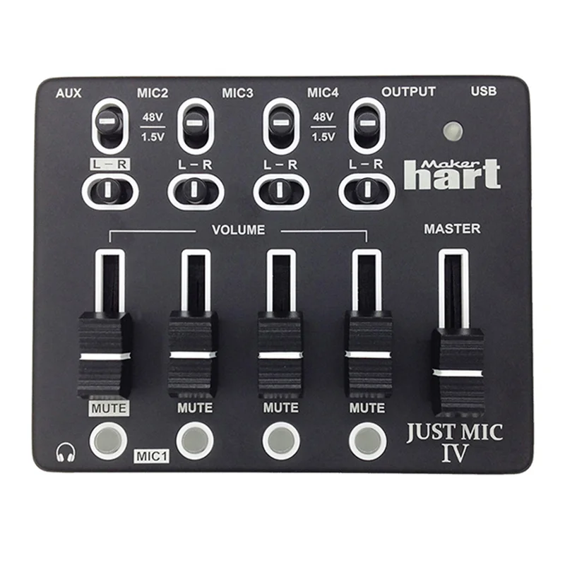 4 канальный мини микрофон с фантомным питанием и USB входом|Аксессуары для
