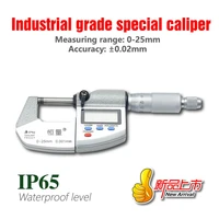 ip65 waterproof digital micrometer high strength stainless steel outside micrometer 0 25mm 25 50mm 50 75mm 75 100mm