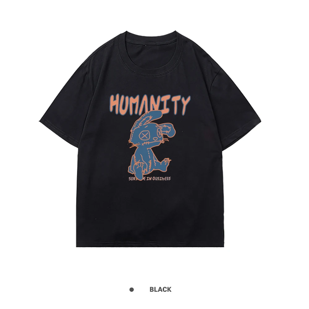 

Футболка женская оверсайз с принтом человечности, Мягкая Повседневная Свободная рубашка с коротким рукавом, большие размеры, весна-лето