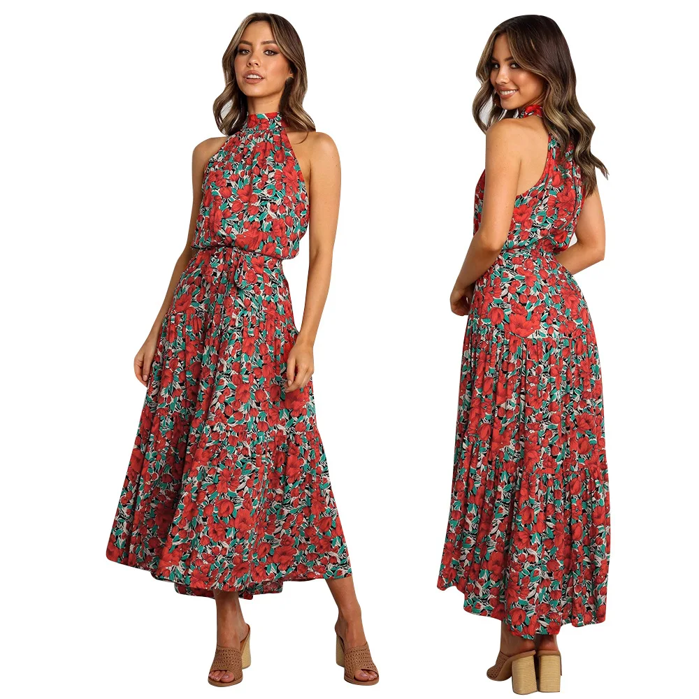 Женское летнее платье 13 цветов в горошек с цветочным принтом богемное пляжное