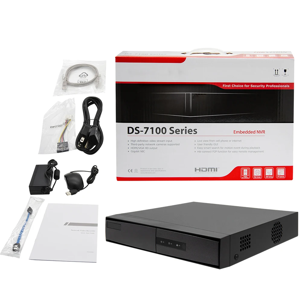 

Hikvision Original NVR DS-7108NI-Q1/8P/M 8CH POE NVR 6MP View 4MP Record H.265+ SATA for POE IPC Security Network Video Recorder