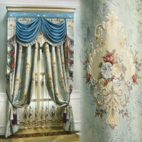 luxury european curtain luxury living room full shade bedroom villa curtain finished products chenille embroidered curtain