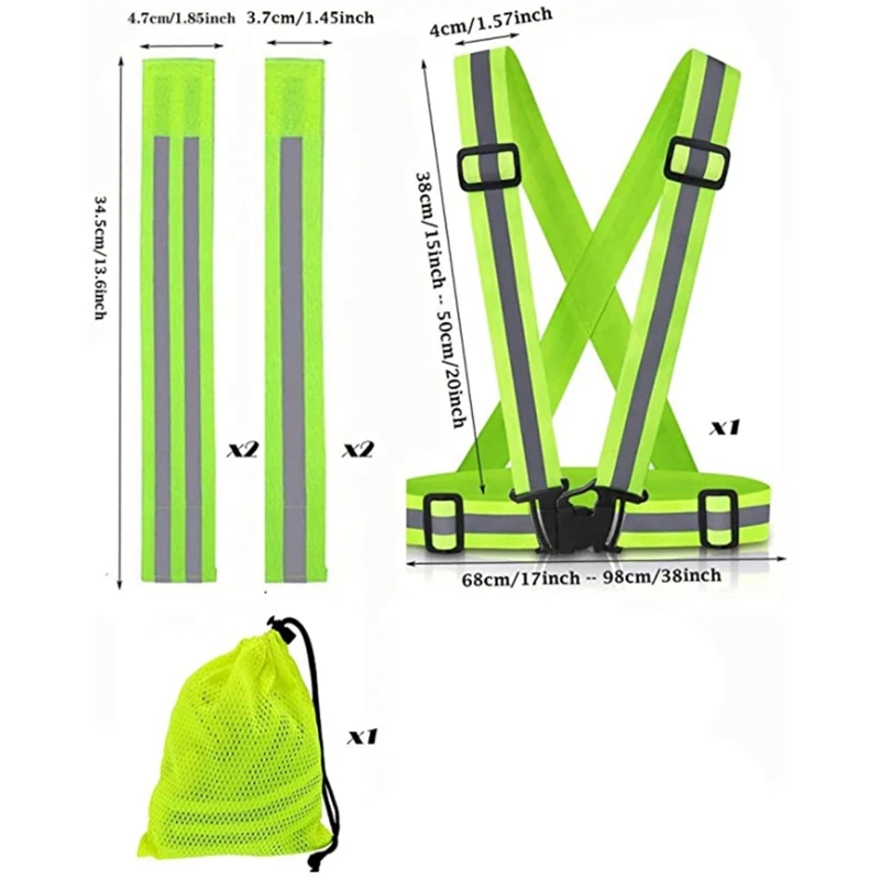 

Reflective Safety Vest,High Vis Running Vest, Reflective Running Armbands,Reflective Strips for Runners,Reflective Tape