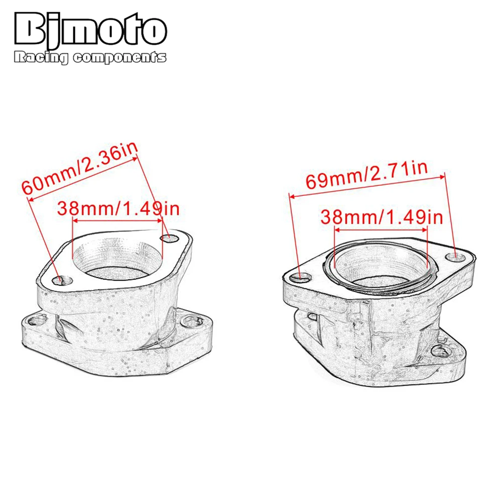 

Motorcycle Carburetor Interface Adapter Intake Manifold For Yamaha YFM350X Warrior 350 YFM350FX Wolverine 350 4WD 1UY-13586-02