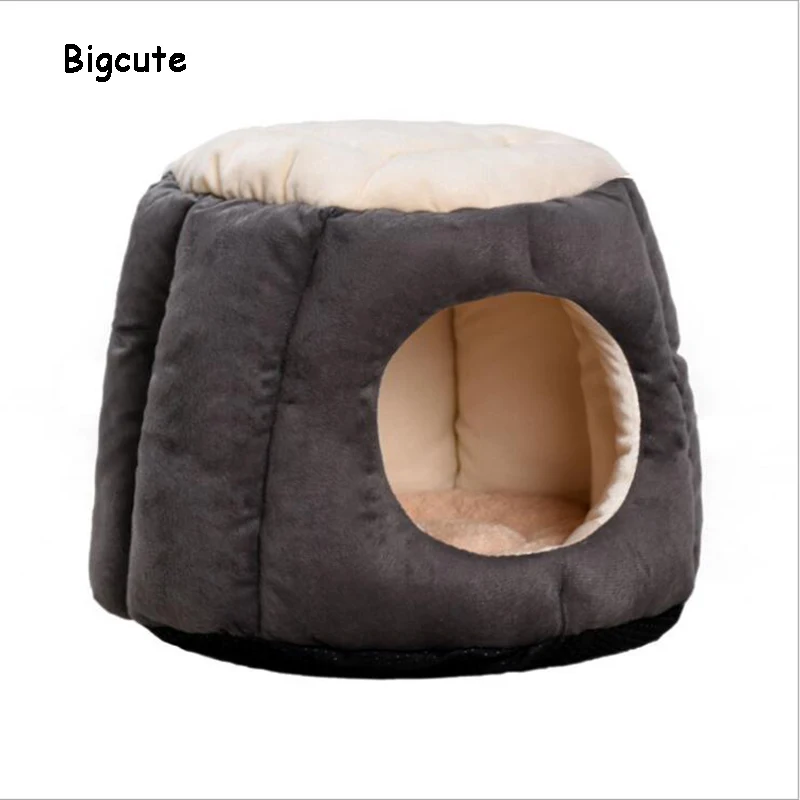 Складная домашняя кровать для собак кошек щенков зимнее теплое гнездо с ковриком