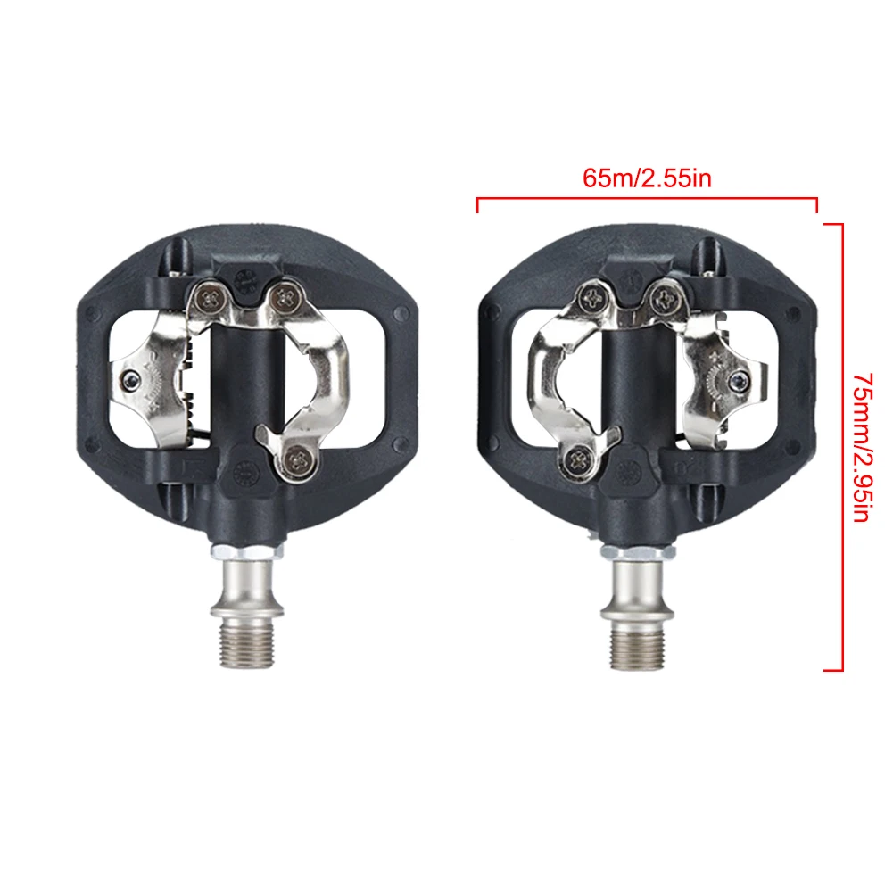 

MTB Pedals with Cleat Compatible with SPD Self locking Aluminum Alloy Doubleside multifunction Bicycle Accessories Upgrade Style