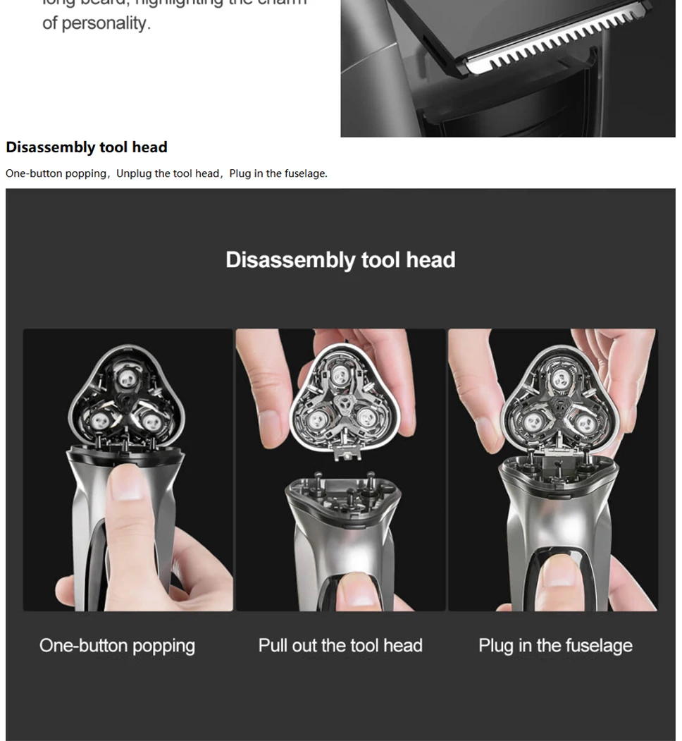 Original XIAOMI face shaver Enchen BlackStone 3D Electric Shaver, Men Washable Type-C USB Rechargeable Shaving Beard Machine