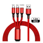 Мульти 3 в 1 USB Type C зарядный кабель для iPhone шнур для быстрой зарядки USB CMicro USBLightning разъем для AndroidAppleSamsung