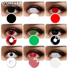 1 пара контактных линз для косплея окраски ed Cosplay, Хэллоуин, сумасшедшие линзы, красные, черные, белые линзы, косметические цветные линзы для глаз