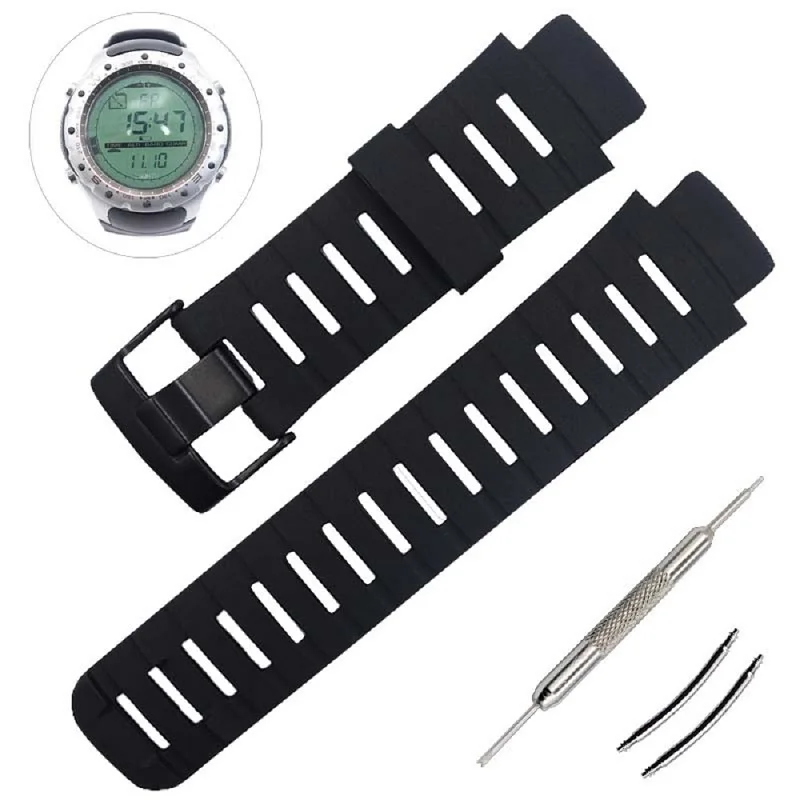 Silicone strap Резиновая лента подходит для Suunto X-lander мужской ремешок для часов водонепроницаемые спортивные ремни с пряжкой из нержавеющей стали - Цвет ремешка: Silicone strap