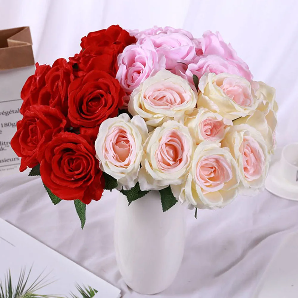 1 букет искусственных розовых шелковых французских цветов искусственные цветы