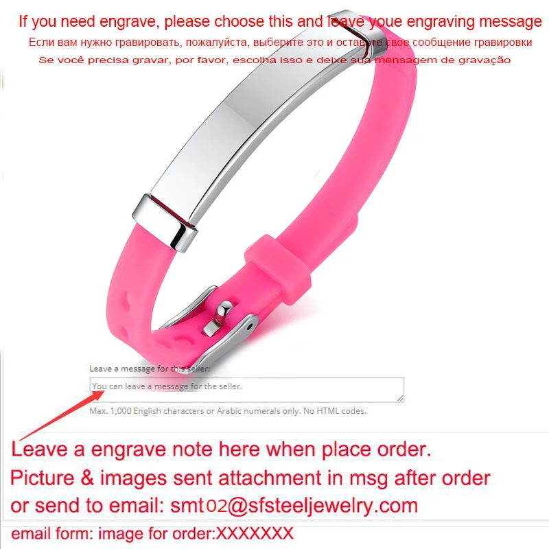 add engrave pink 16 Персонализированный резиновый силиконовый Браслет ID детский браслет регулируемый скользящий пользовательское имя для детей женщин мужчин и мальчиков - Окраска металла: add engrave pink 16