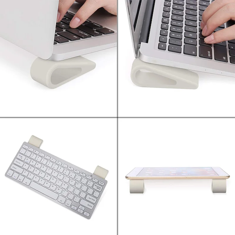 4 Pack Laptop Stands Portable Lightweight Anti-Slip Silicone Desk Riser Durable Flatform Kickstand Holder White | Автомобили и