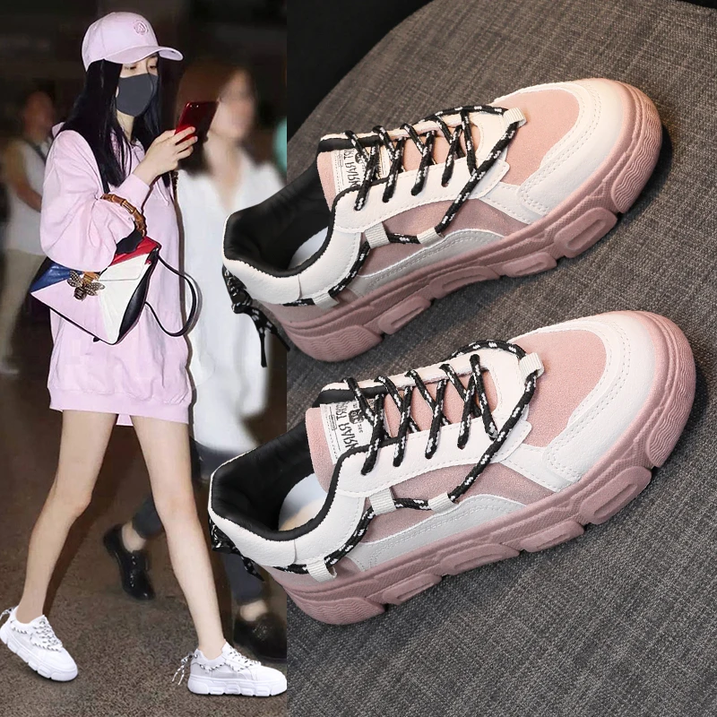 Sooneeya/Женская обувь для бега увеличивающая рост Модная белая спортивная на