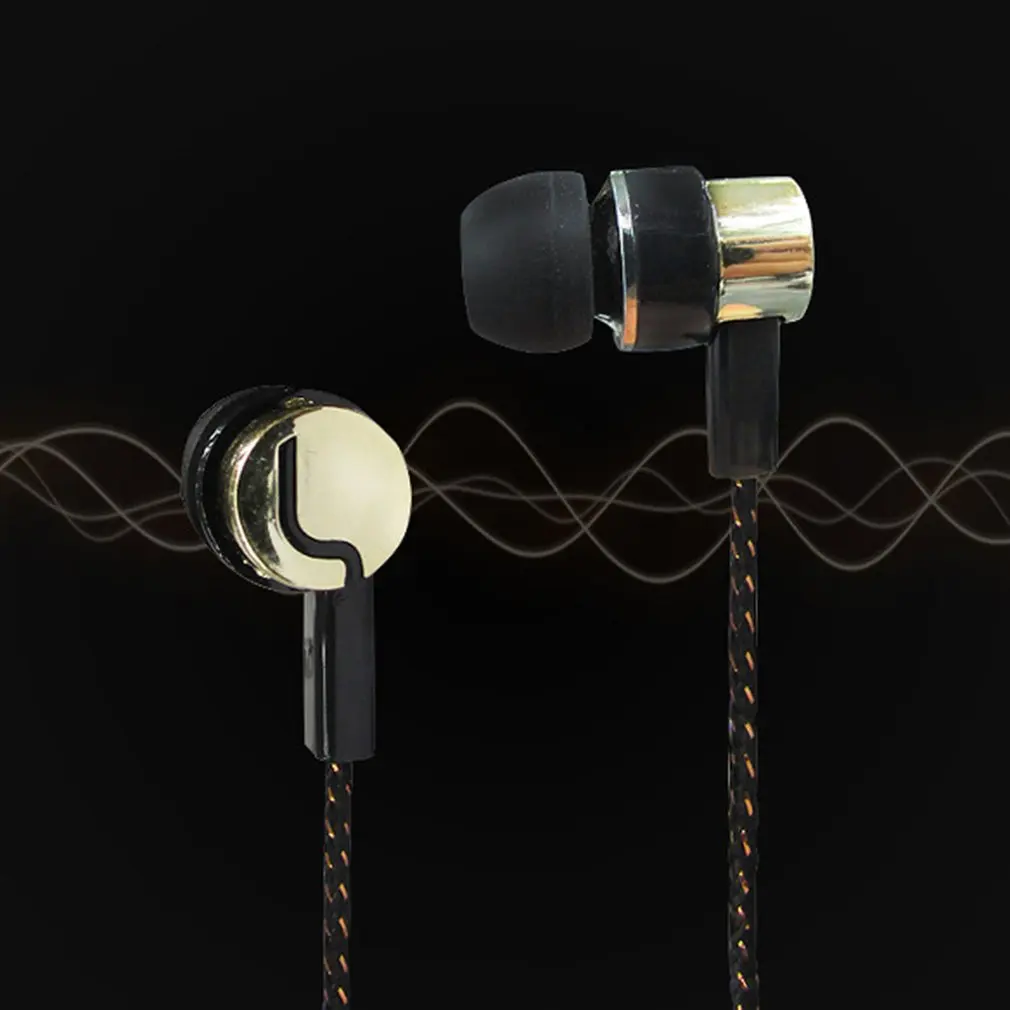 

HIFI Stereo Music Earphone Super Bass Noise Isolating Braided Wiringes Headset With Microphone Braided Wiring Headphone
