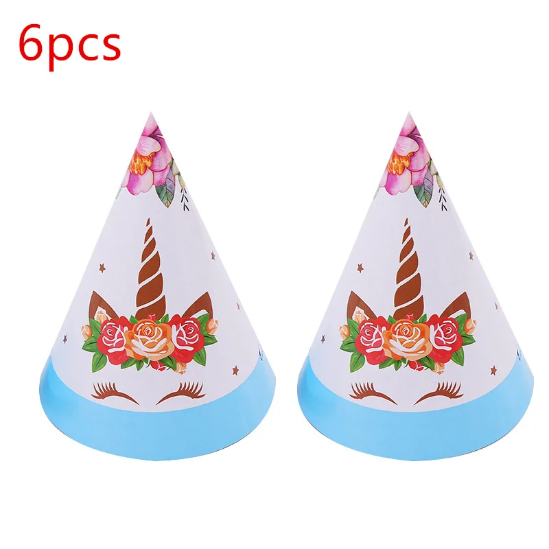 Hat 6pcs 1 шт. Розовый Единорог мультфильм бумажная Складная пиньята вечерние игрушки игры бинго Девочка Дети День рождения/фестиваль украшения сувениры 49*27 см - Цвет: Hat 6pcs